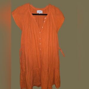 XIRENA Bright Orange Cotton Dress Size M